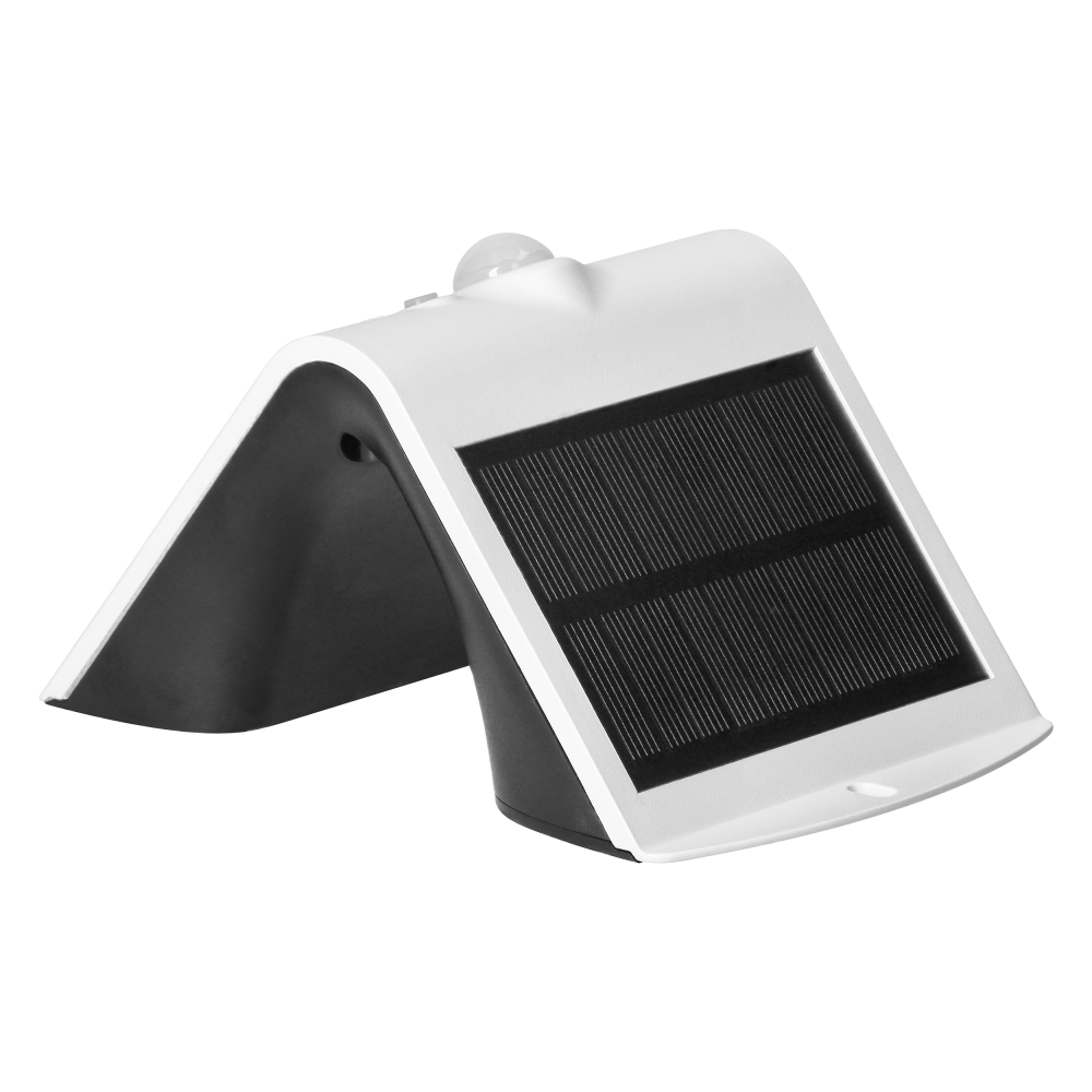 SILOE LED 1,5W, lampa solarna z czujnikiem ruchu 120st, 190lm, IP65, 4000K, 1200mAh, podwójne źródło światła, biała