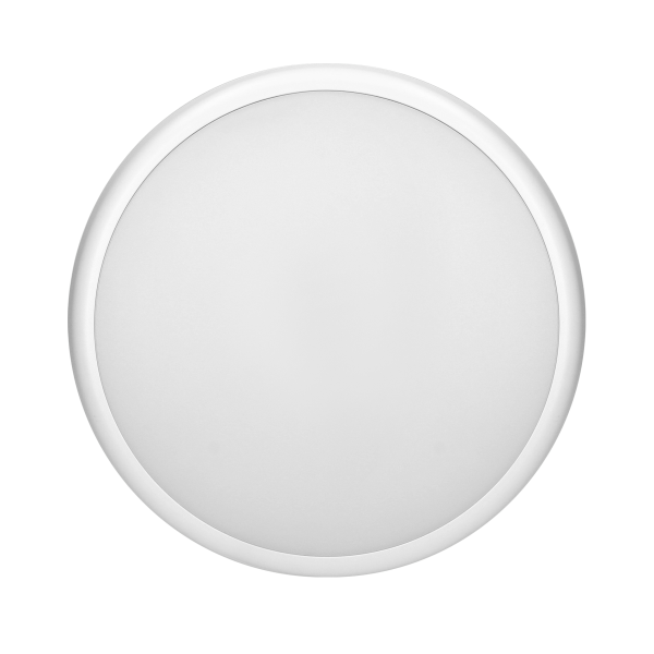 CERS LED 16W lighting fixture with microwave motion sensor, 1300lm, IP65, 4000K, milky PC shade, white, dimming function