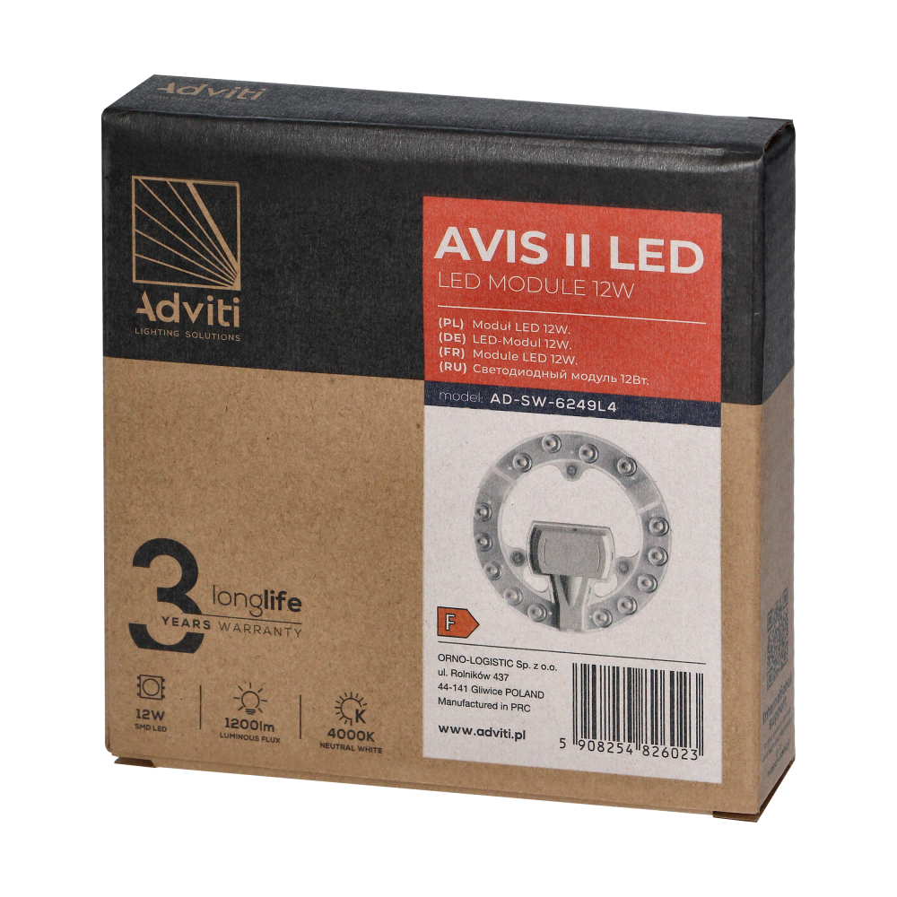 AVIS II LED light panel LED 12W, 1200lm, 4000K, Ø 137
