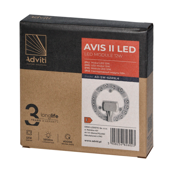 AVIS II LED light panel LED 12W, 1200lm, 4000K, Ø 137
