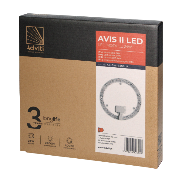 AVIS II LED panel świetlny LED 24W, 2400lm, 4000K, Ø 215