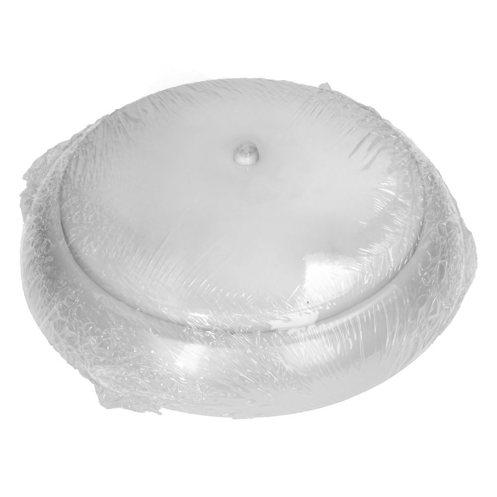 KOKO luminaire 2xE27 with PIR motion sensor, 2x40W, white-polypropylene, matt PC diffuser, IP44, IK10