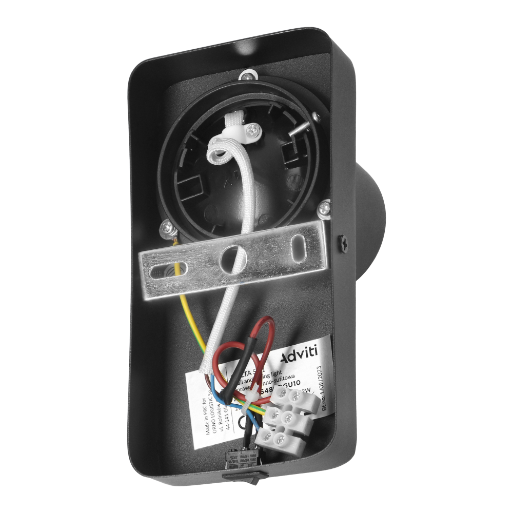 MALTA SP 1, oprawa ścienno-sufitowa, GU10 max. 12W, IP20, czarna, prostokątna podstawa