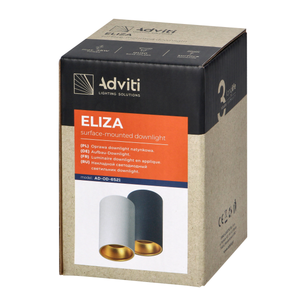 ELIZA, surface-mounted downlight, GU10, IP20, aluminium, black-gold