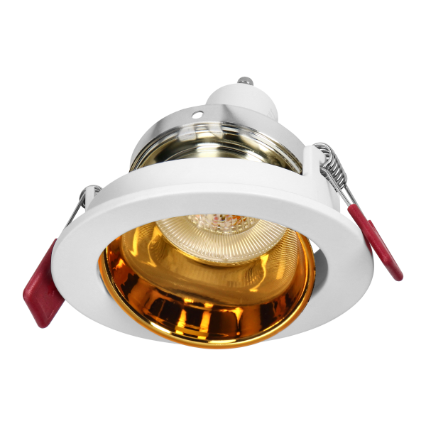 FONDI RC ramka dekoracyjna oprawy punktowej, MR16/GU10 max. 50W, okrągła, stała, aluminiowa, biało-złota FONDI RC ramka dekoracyjna oprawy punktowej, MR16/GU10 max. 50W, okrągła, stała, aluminiowa, biało-złota