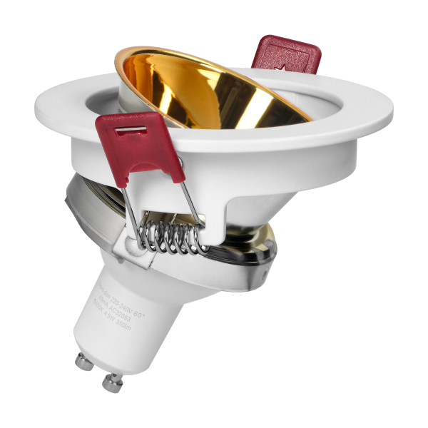 FONDI RC ramka dekoracyjna oprawy punktowej, MR16/GU10 max. 50W, okrągła, stała, aluminiowa, biało-złota FONDI RC ramka dekoracyjna oprawy punktowej, MR16/GU10 max. 50W, okrągła, stała, aluminiowa, biało-złota