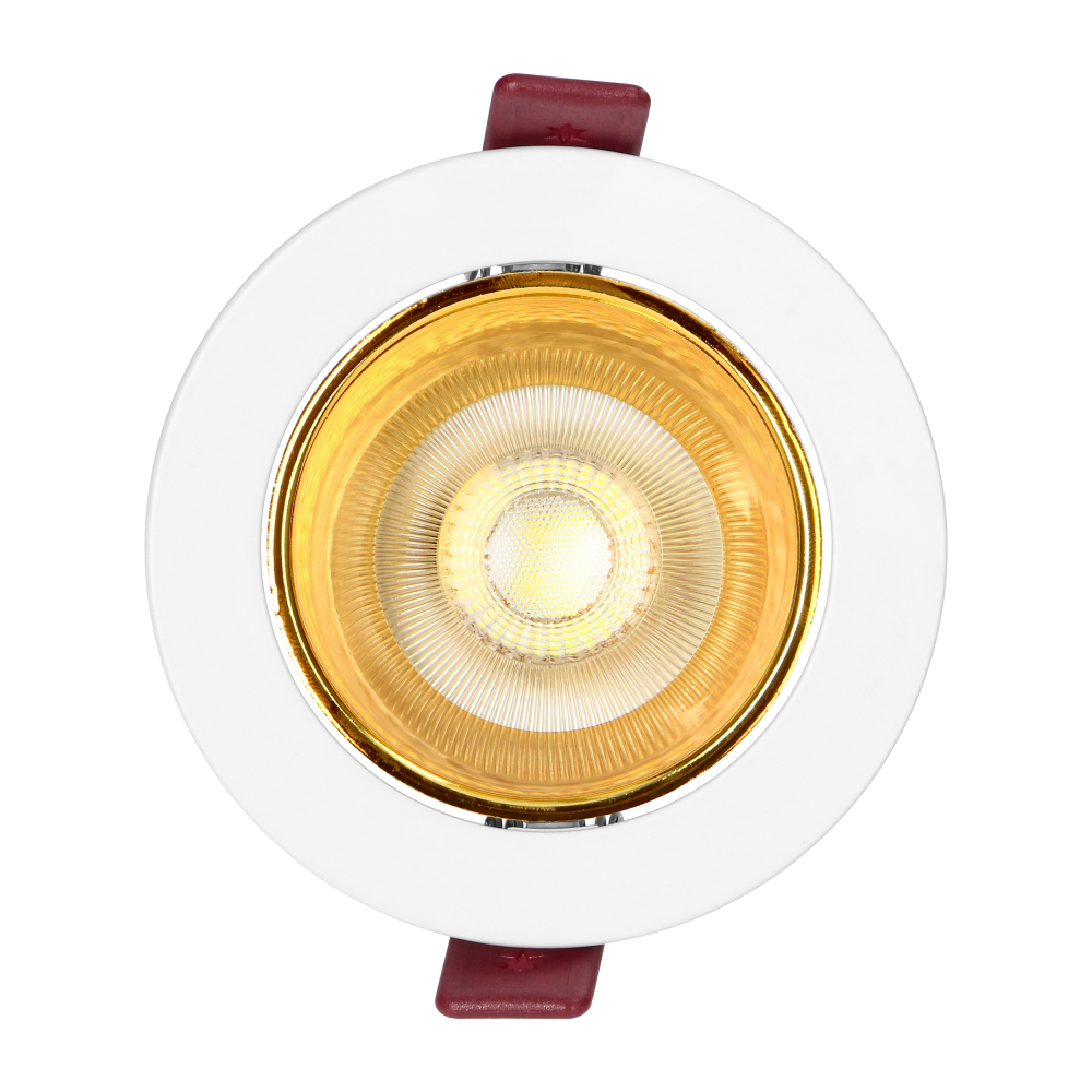 FONDI RC ramka dekoracyjna oprawy punktowej, MR16/GU10 max. 50W, okrągła, stała, aluminiowa, biało-złota