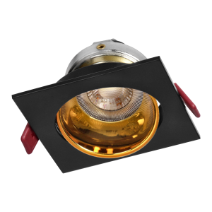 FONDI SC ramka dekoracyjna oprawy punktowej, MR16/GU10 max. 50W, kwadrat, stała, aluminiowa, czarno-złota