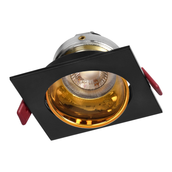 FONDI SC ramka dekoracyjna oprawy punktowej, MR16/GU10 max. 50W, kwadrat, stała, aluminiowa, czarno-złota