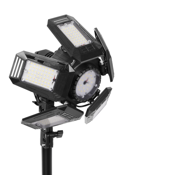 RIGEL LED Set: Folding 5-wing work light 55W with tripod and adapter