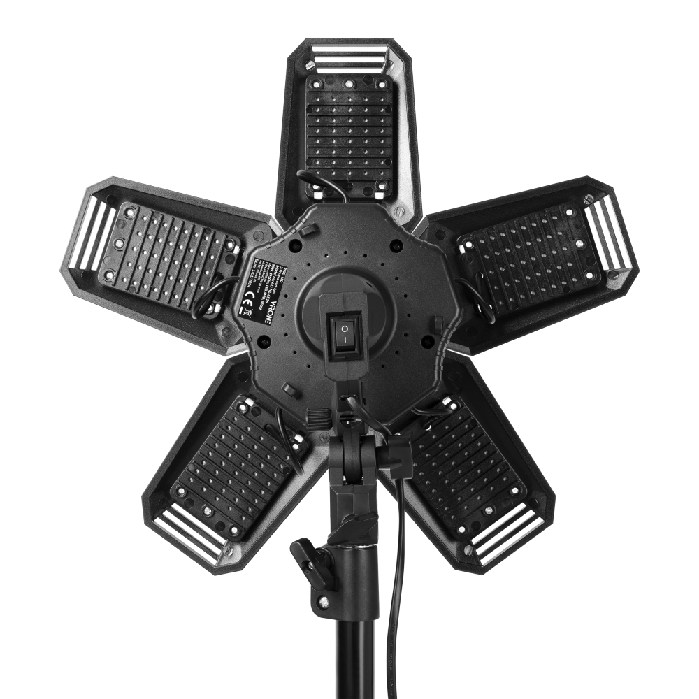 RIGEL LED Set: Folding 5-wing work light 55W with tripod and adapter