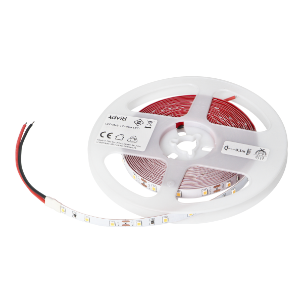 Taśma LED 12V, Samsung chipset 2835, 60L/m, 630lm/m, 6W/m, IP20, 3000K, 5m