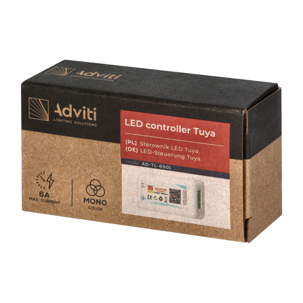 Bezdprzewodowy sterownik do taśm LED Tuya, 5-24V 6A