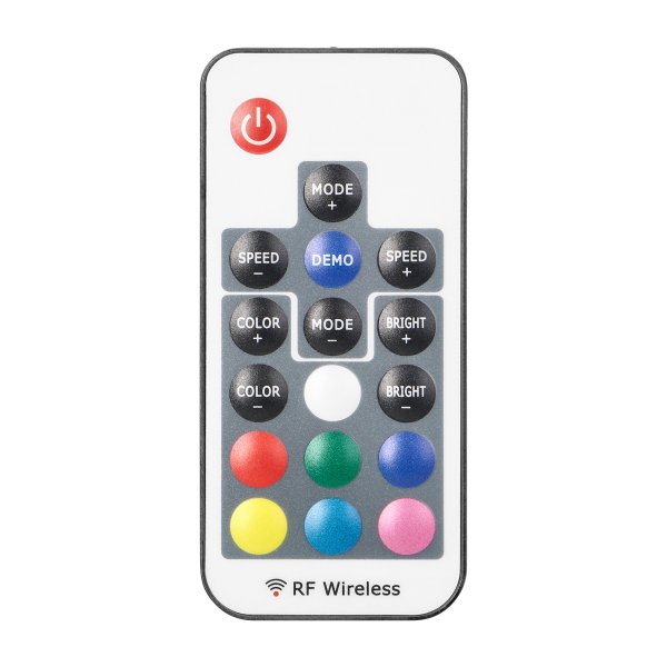 Bezprzewodowy sterownik do taśm LED RGB z pilotem, 17 przycisków, 12V, 6A, 72W