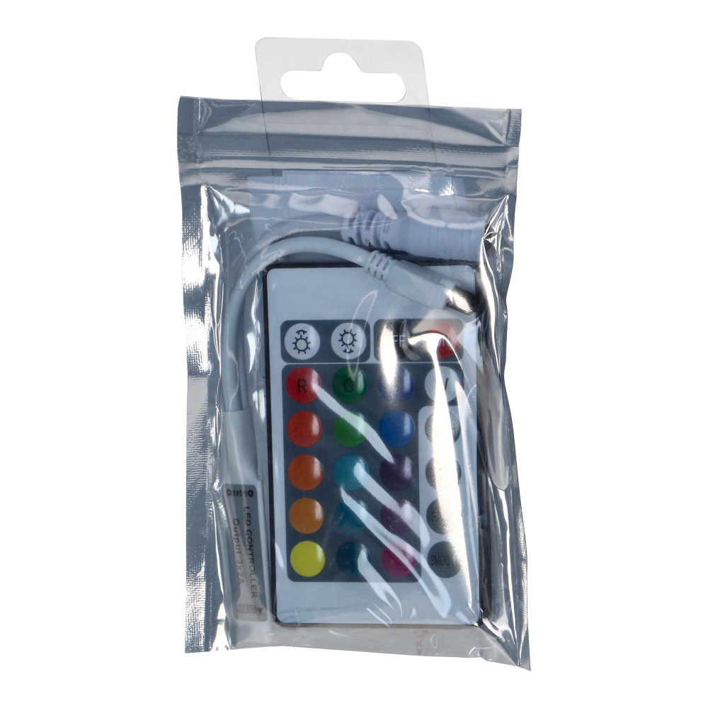 Bezprzewodowy sterownik do taśm LED RGB z pilotem, 24 przyciski, 12V, 6A, 72W