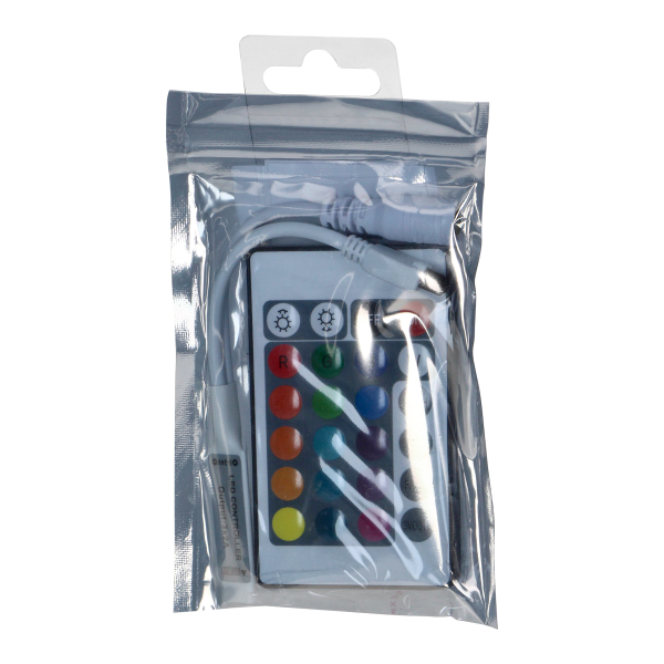 Bezprzewodowy sterownik do taśm LED RGB z pilotem, 24 przyciski, 12V, 6A, 72W