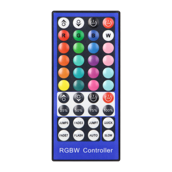 Bezprzewodowy sterownik do taśm LED RGBW z pilotem, 40 przycisków, 12V, 8A, 96W