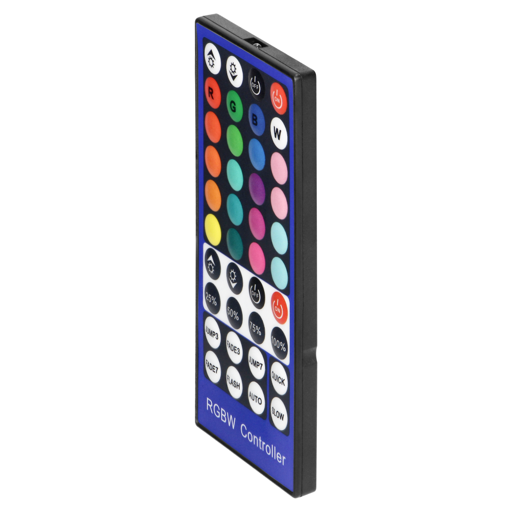 Bezprzewodowy sterownik do taśm LED RGBW z pilotem, 40 przycisków, 12V, 8A, 96W