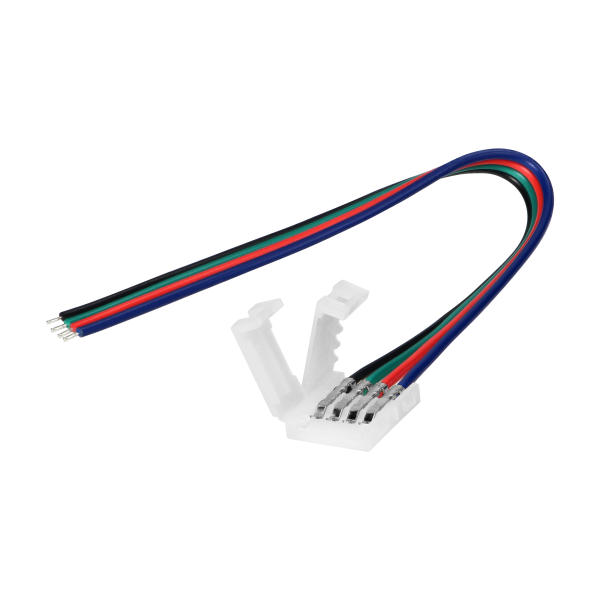 Złączka LED RGB 10mm, jednostronna, z przewodem 