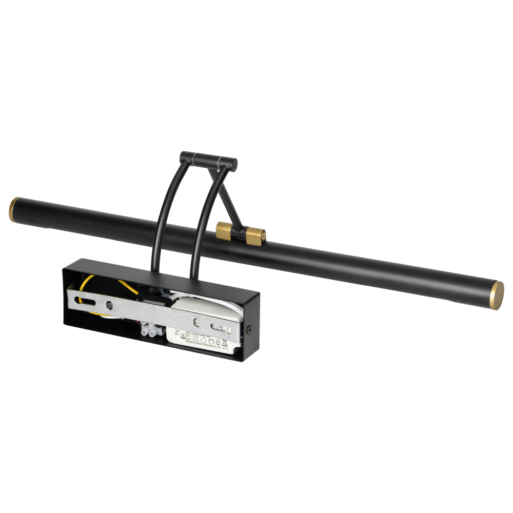 RICO LED 9W, lampa nad lustro, 990lm, 4000K, IP44, dł. 50 cm, czarna