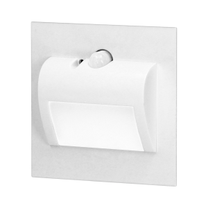 DRACO LED NEW 1.5W flush-mounted staircase luminaire, 12VDC, 30lm, 3000K, white, motion and twilight sensor