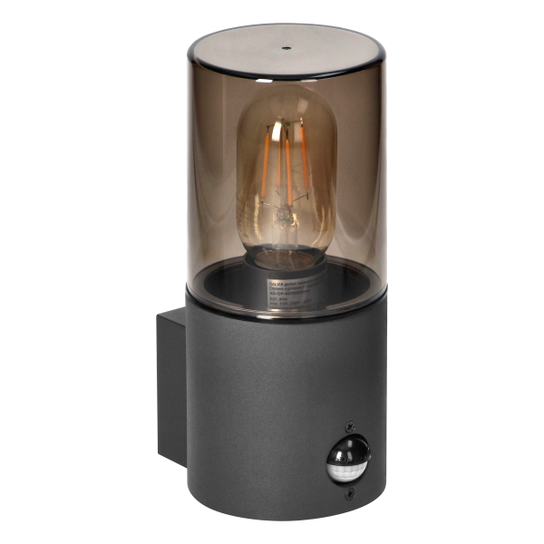 SALVIA garden luminaire with motion sensor, E27, max. 15W, IP54, grey SALVIA garden luminaire with motion sensor, E27, max. 15W, IP54, grey