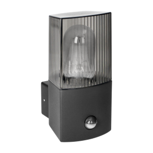 PEONIA garden luminaire with motion sensor, E27, max. 15W, IP54, black