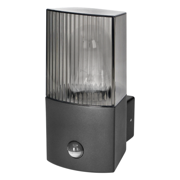 PEONIA garden luminaire with motion sensor, E27, max. 15W, IP54, black PEONIA garden luminaire with motion sensor, E27, max. 15W, IP54, black