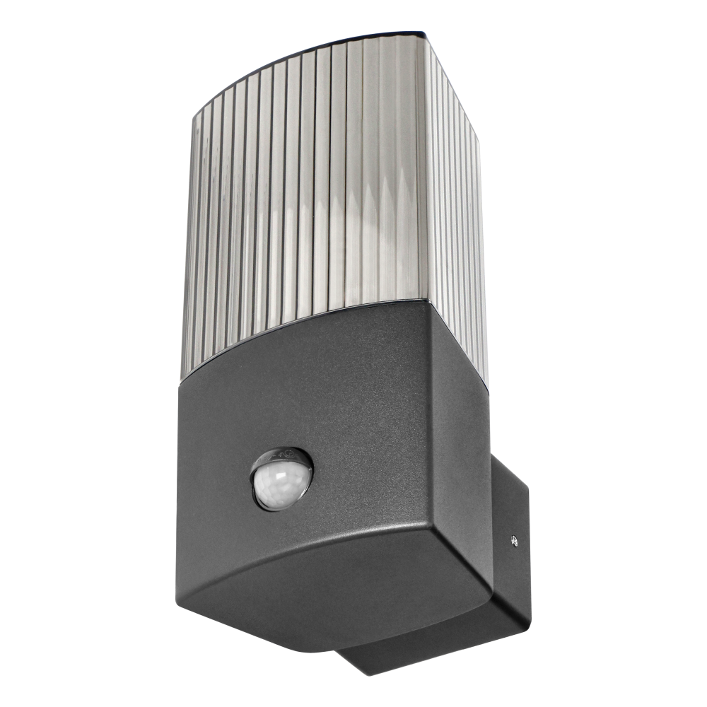 PEONIA garden luminaire with motion sensor, E27, max. 15W, IP54, black