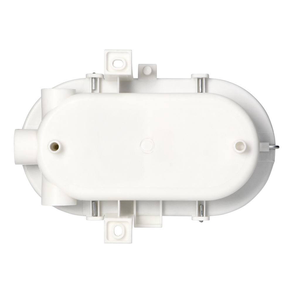 BODRUM Bulkhead fixture, E27, max. 15W, IP54, glass lampshade, steel cover, white