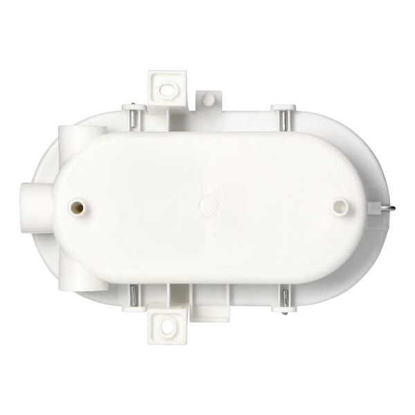 BODRUM Bulkhead fixture, E27, max. 15W, IP54, glass lampshade, steel cover, white