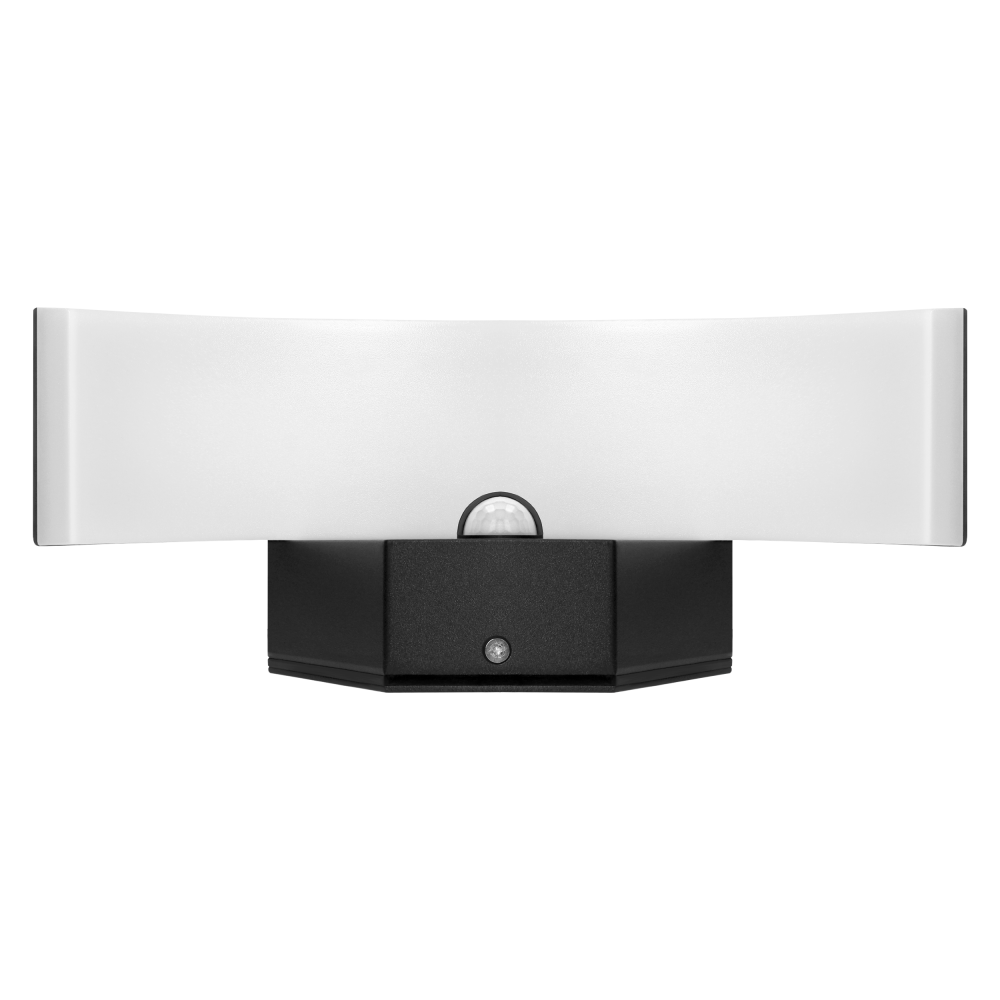 PILEA LED 9W, lampa ogrodowa z czujnikiem PIR, 700lm, IP54, 4000K, czarna