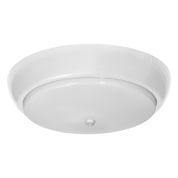 KOKO LED luminaire with PIR motion sensor, 18W, 3000K, 1650lm, white-polypropylene, matt PC diffuser, IP44, IK10 KOKO LED luminaire with PIR motion sensor, 18W, 3000K, 1650lm, white-polypropylene, matt PC diffuser, IP44, IK10