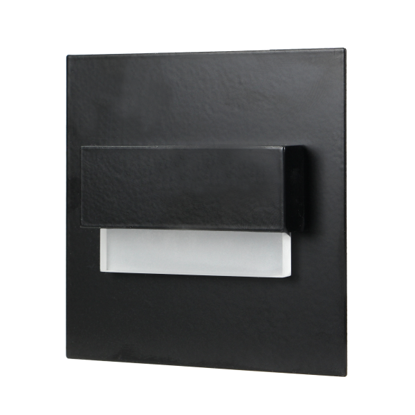 TRACO LED NEW 1,5W, recessed step light, 12VDC, 30lm, 3000K, black, innovative mounting method TRACO LED NEW 1,5W, recessed step light, 12VDC, 30lm, 3000K, black, innovative mounting method