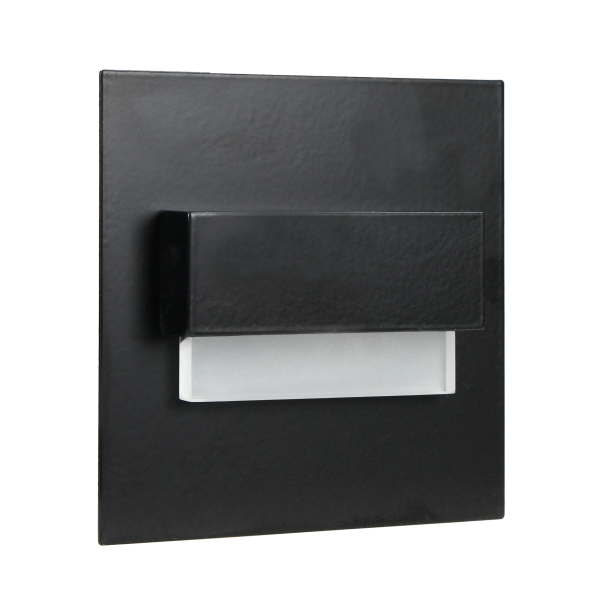 TRACO LED NEW 1,5W, recessed step light, 12VDC, 30lm, 3000K, black, innovative mounting method TRACO LED NEW 1,5W, recessed step light, 12VDC, 30lm, 3000K, black, innovative mounting method