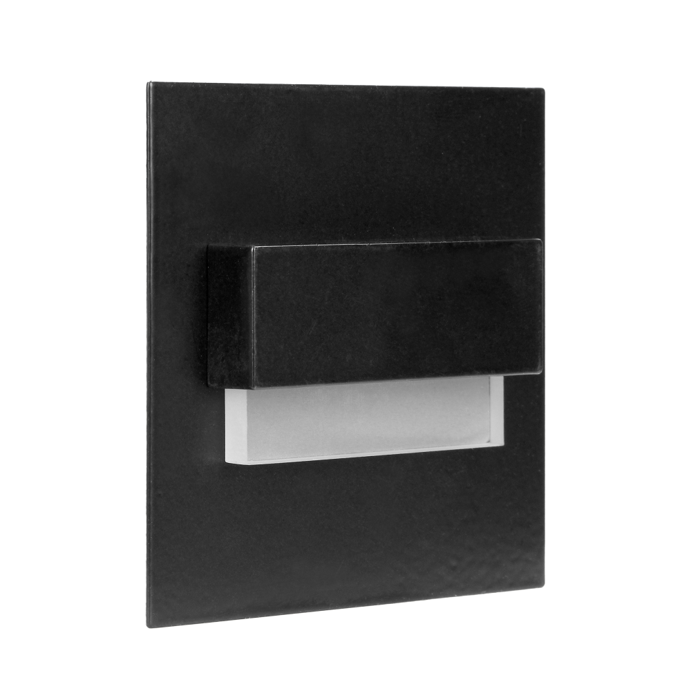 TRACO LED NEW 1,5W, recessed step light, 12VDC, 30lm, 3000K, black, innovative mounting method