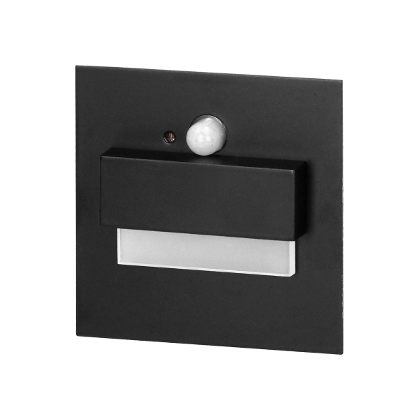 TRACO LED NEW 1,5W, recessed step light, 12VDC, 30lm, 3000K, black, motion and twilight sensors TRACO LED NEW 1,5W, recessed step light, 12VDC, 30lm, 3000K, black, motion and twilight sensors