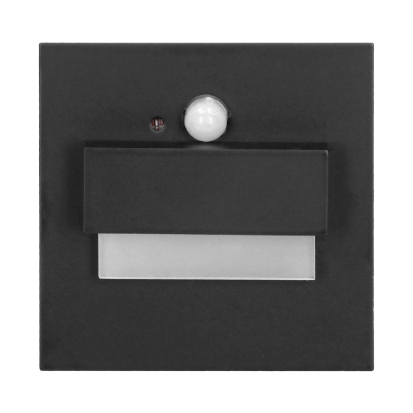 TRACO LED NEW 1,5W, recessed step light, 12VDC, 30lm, 3000K, black, motion and twilight sensors TRACO LED NEW 1,5W, recessed step light, 12VDC, 30lm, 3000K, black, motion and twilight sensors