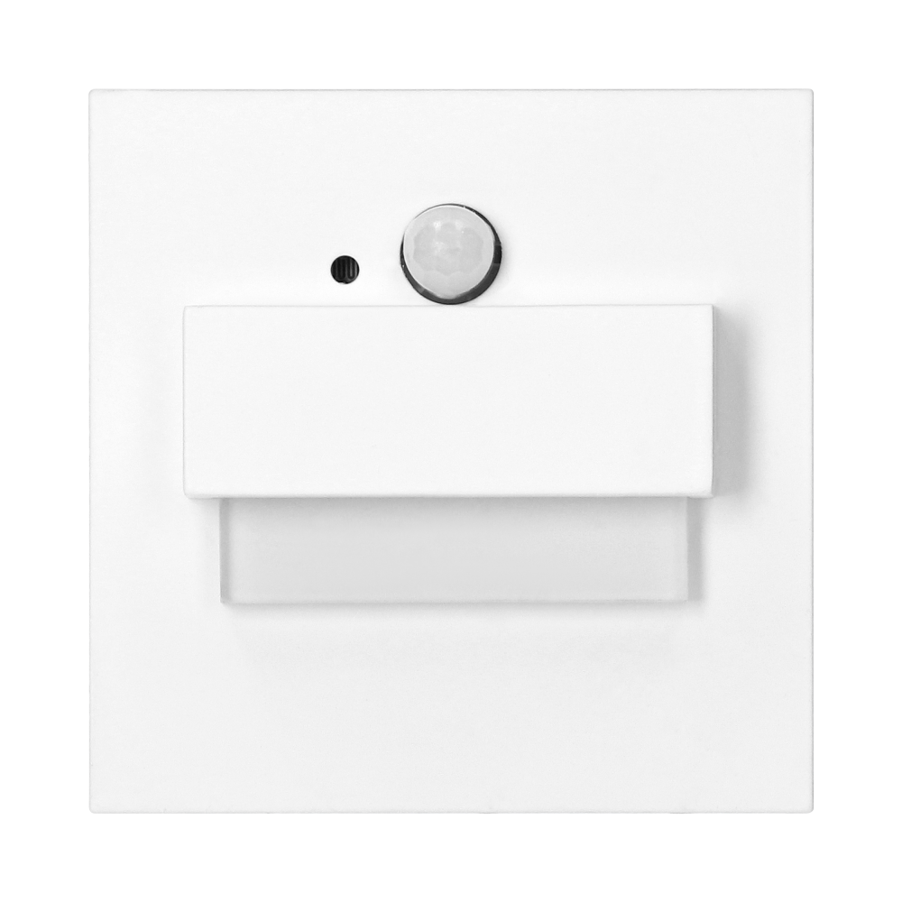 TRACO LED NEW 1,5W, recessed step light, 12VDC, 30lm, 3000K, white, motion and twilight sensors