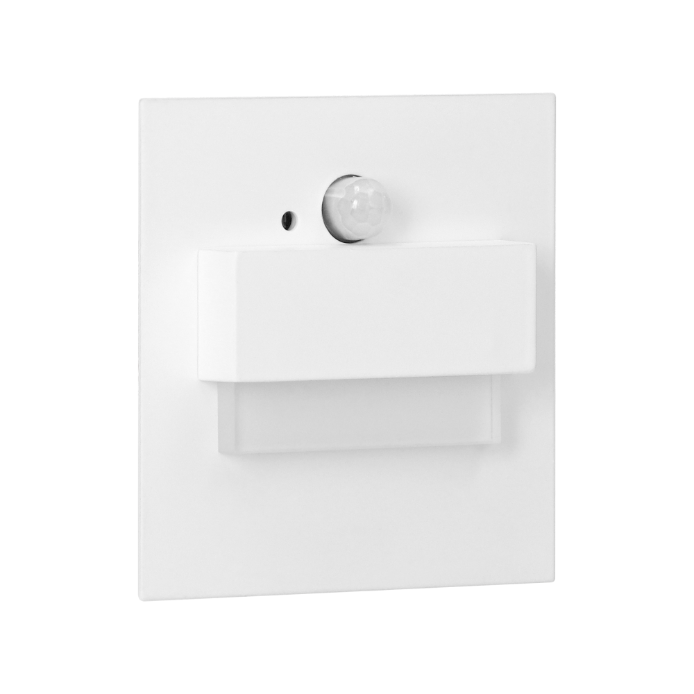 TRACO LED NEW 1,5W, recessed step light, 12VDC, 30lm, 3000K, white, motion and twilight sensors