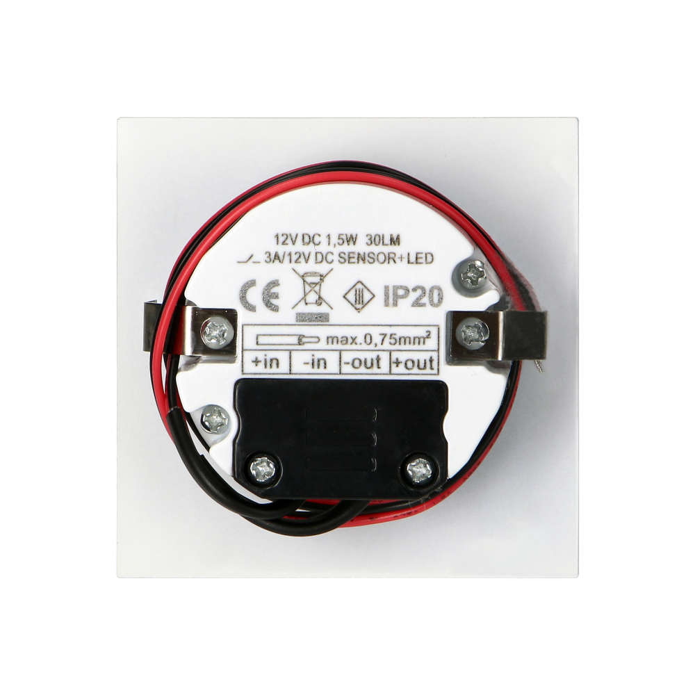 TRACO LED NEW 1,5W, recessed step light, 12VDC, 30lm, 3000K, white, motion and twilight sensors