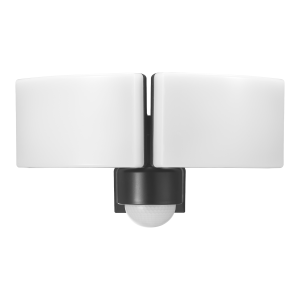 TOS DUO LED 2x20W double garden floodlight with PIR motion sensor, 2x1600lm, IP65, 4000K, PC, grey