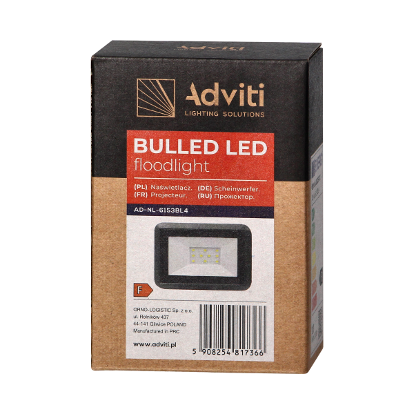 BULLED 10W floodlight 800lm, IP65, 4000K, aluminium + glass BULLED 10W floodlight 800lm, IP65, 4000K, aluminium + glass