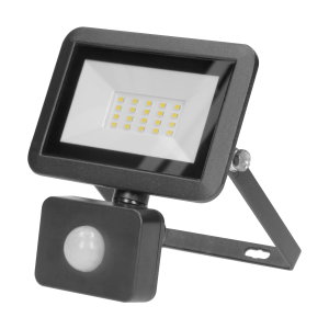 BULLED S 20W floodlight with PIR sensor 1600lm, IP44, 4000K, Alu+glass