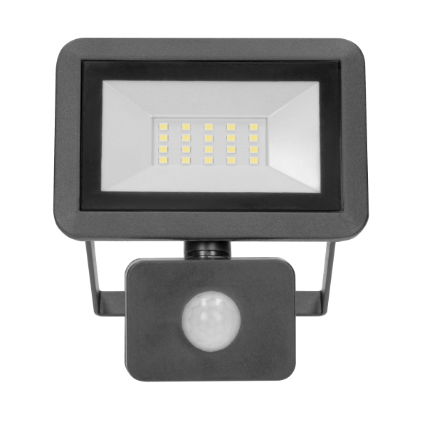 BULLED S 20W floodlight with PIR sensor 1600lm, IP44, 4000K, Alu+glass BULLED S 20W floodlight with PIR sensor 1600lm, IP44, 4000K, Alu+glass