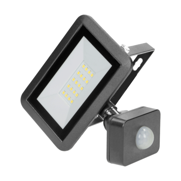 BULLED S 20W floodlight with PIR sensor 1600lm, IP44, 4000K, Alu+glass BULLED S 20W floodlight with PIR sensor 1600lm, IP44, 4000K, Alu+glass