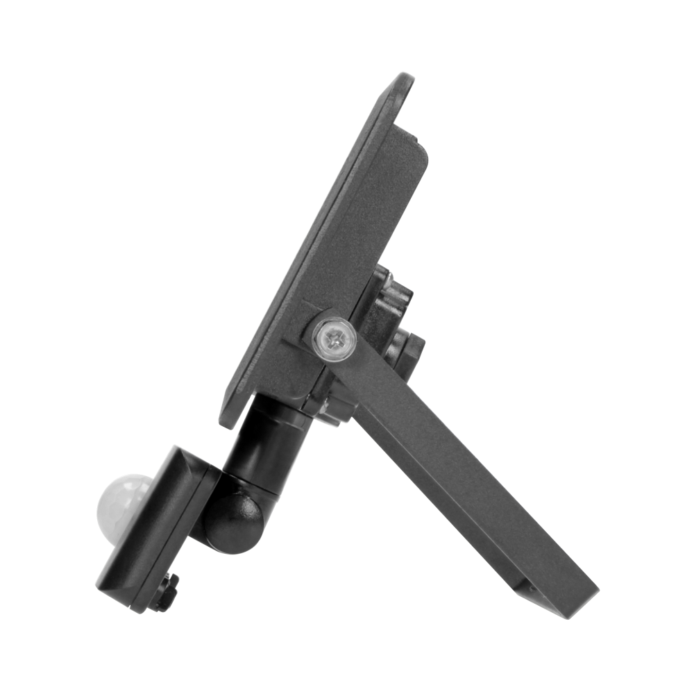 BULLED S 30W floodlight with PIR, 2400lm, IP44, 4000K, aluminium + glass