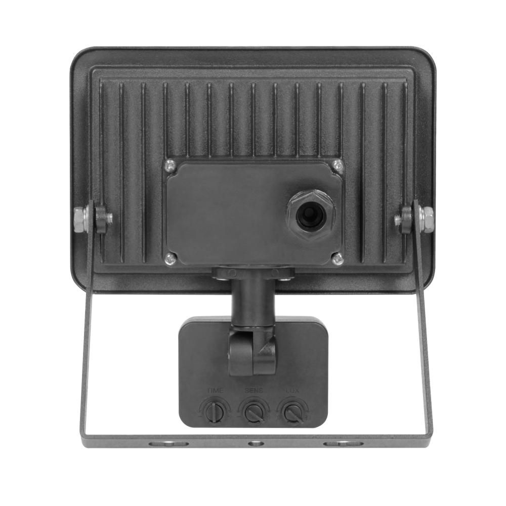 BULLED S 30W floodlight with PIR, 2400lm, IP44, 4000K, aluminium + glass