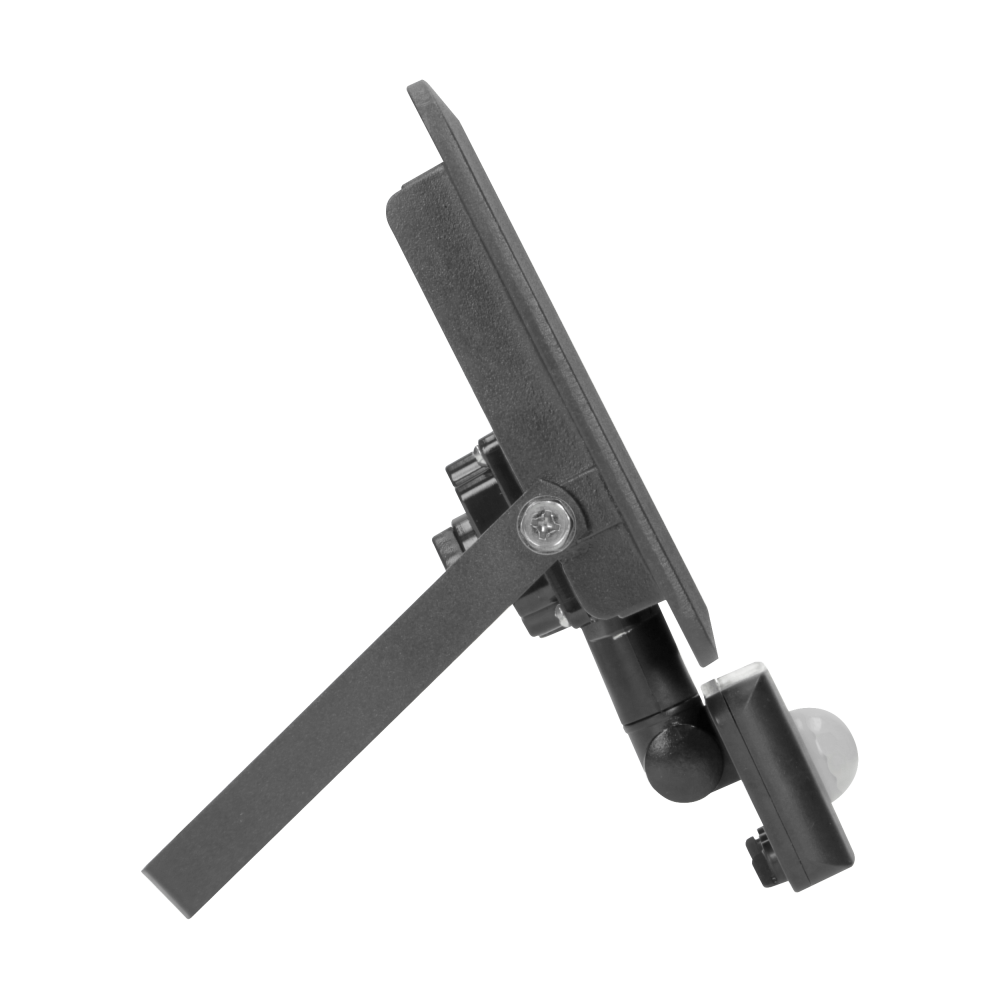 BULLED S 50W floodlight with PIR, 4000lm, IP44, 4000K, aluminium + glass