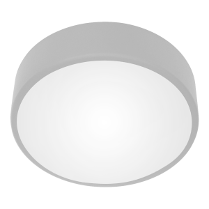 OVO plafon 2xE27, 2x24W, szara stal, klosz szklany matowy, IP20, Ø 300